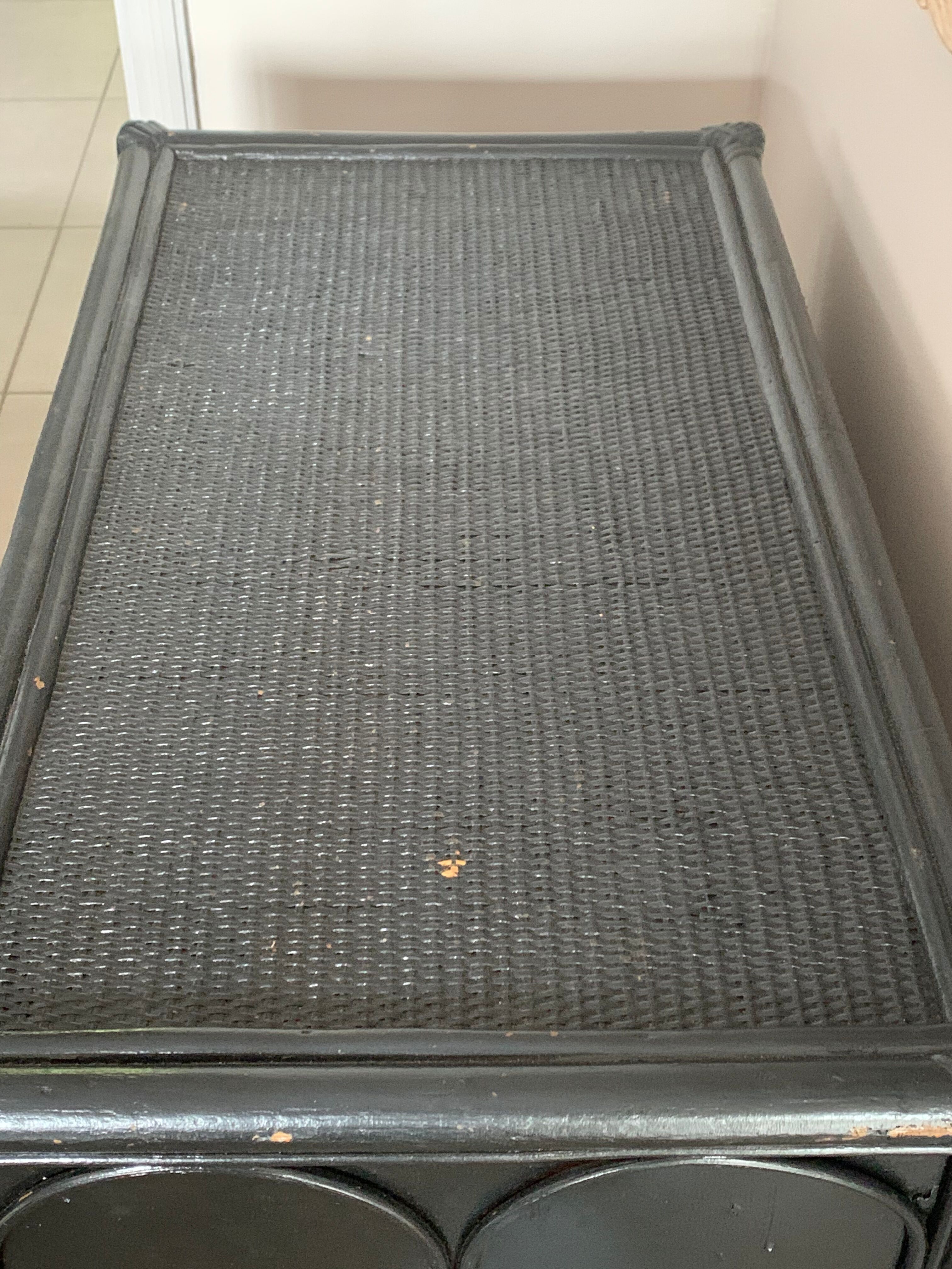 Vintage rattan chest of drawers