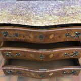Curved Style Louis XV marquetry chest of drawers