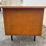 Vintage modernist desk in wood and metal
