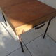 Suitcase folding table with wooden picnic