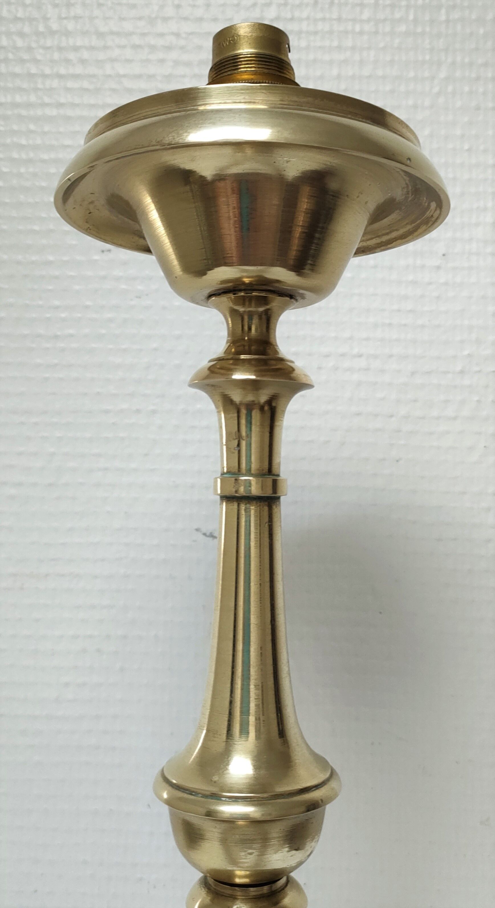 Pied de lampe bronze doré tripode hauteur 50 cm