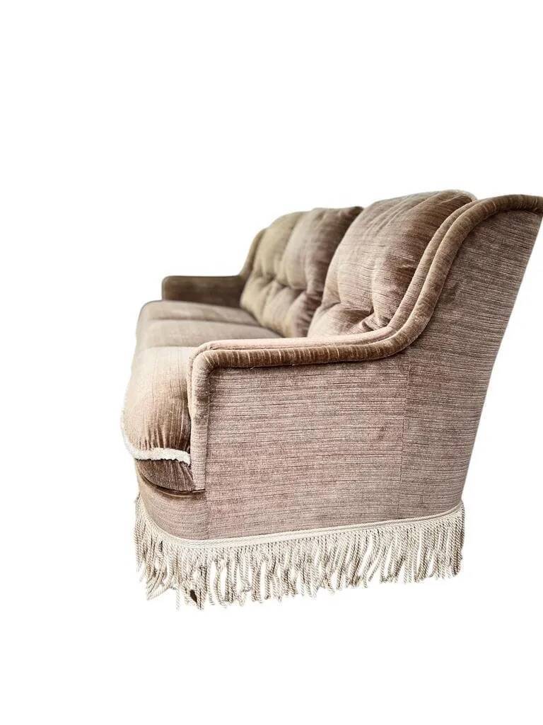 SOFA / SOFA / THREE SEATER VINTAGE IN VELVET WITH FRINGES