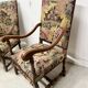 Paire de fauteuils de style Louis XIII a haut dossiers plats XX siècle