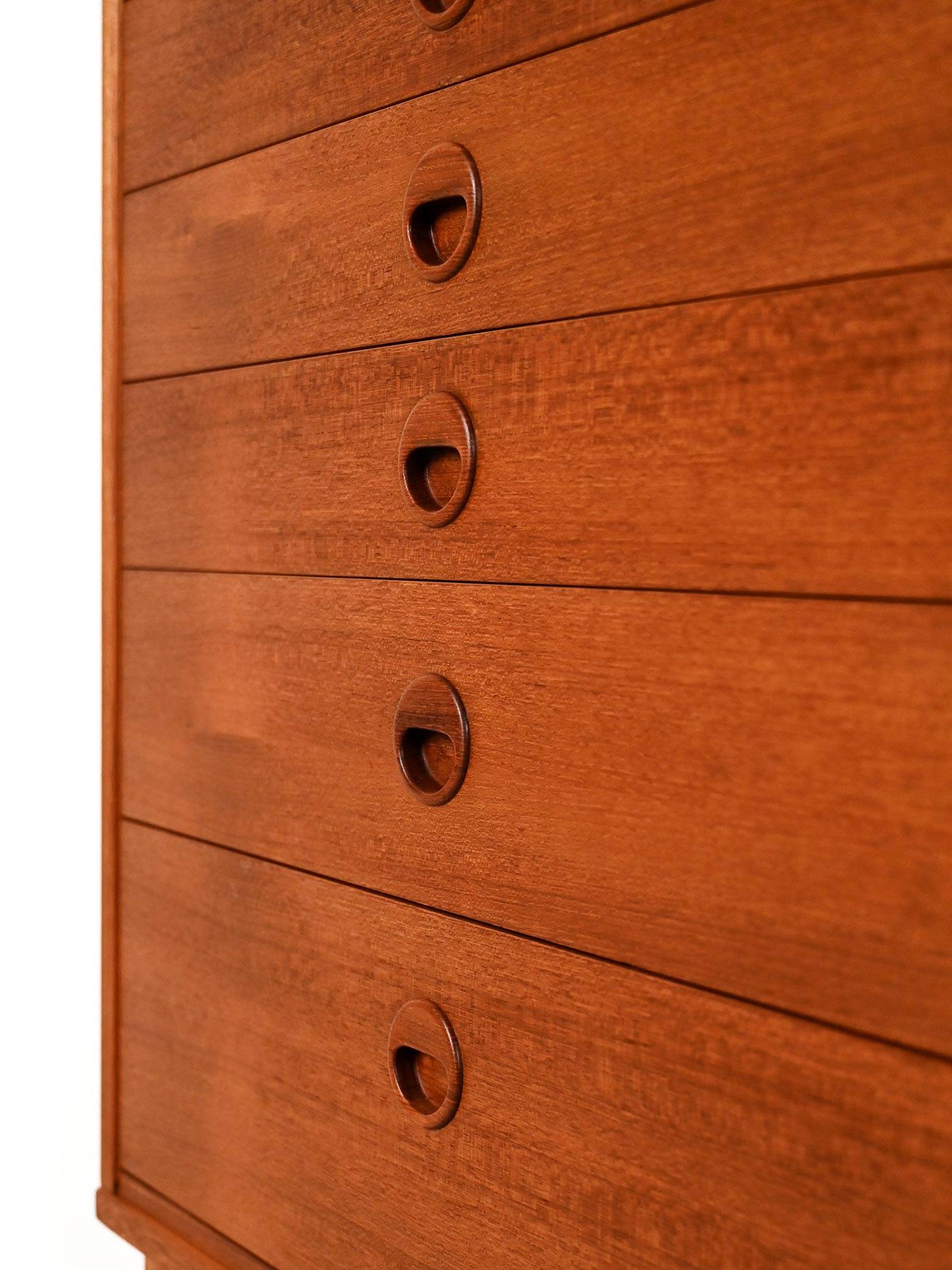 Commode scandinave en teck à 6 tiroirs, années 1960