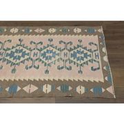 1970s Vintage Turkish Oushak Handmade Wool Cotton Pink Runner Rug 93x176