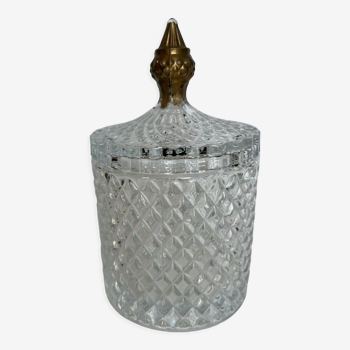 Covered glass jar