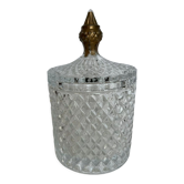 Covered glass jar
