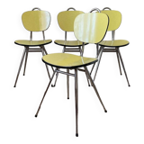 Lot de 4 chaises en Formica jaune