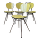 Lot de 4 chaises en Formica jaune
