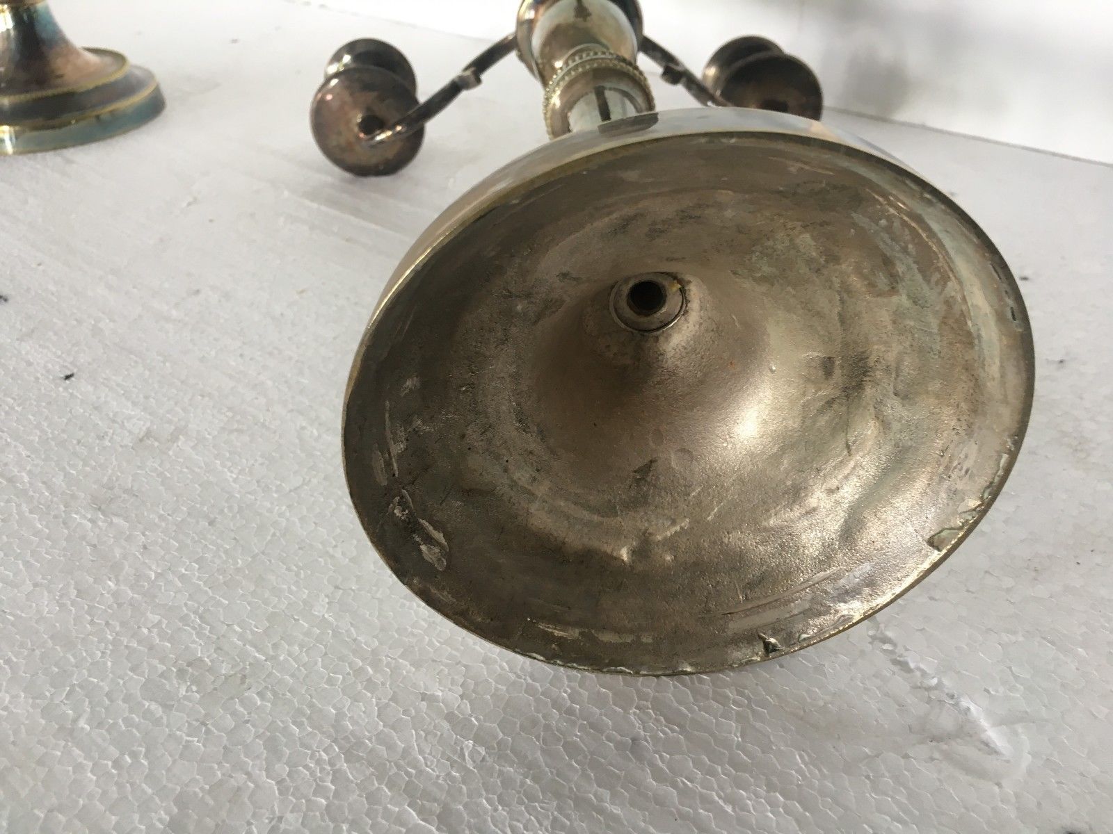 Pair of Louis XVI style in silver bronze candelabra
