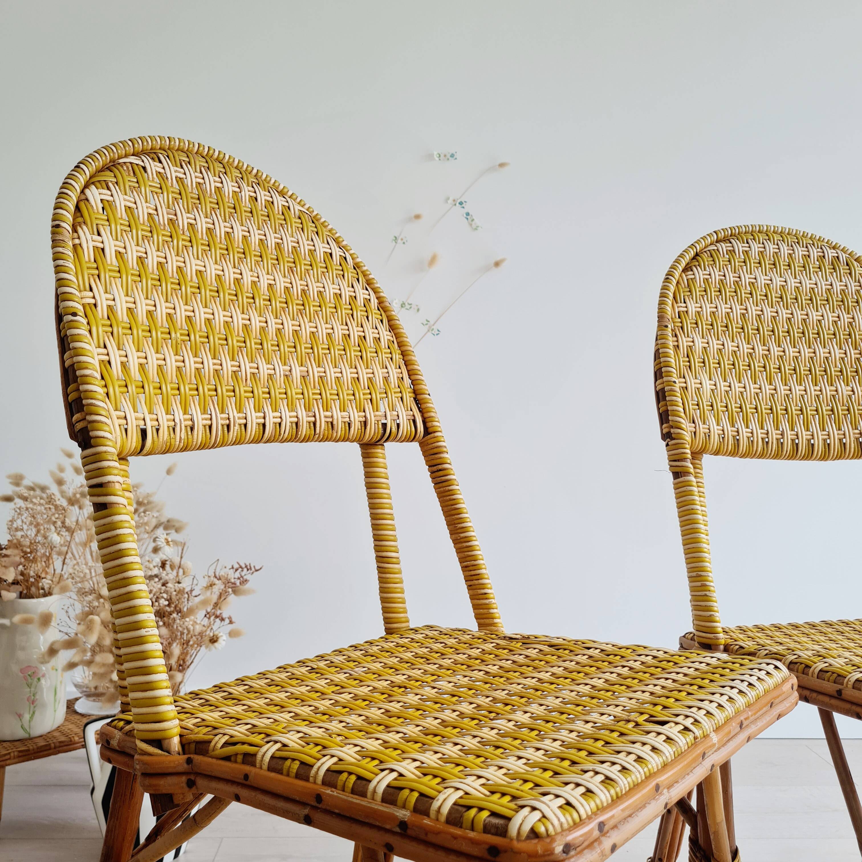 Rattan bistro chairs