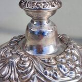 Bougeoirs en métal argenté