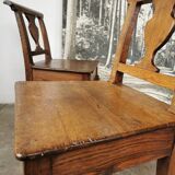 Paire de chaises en chêne brut