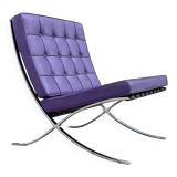 Purple lounge chair Barcelona by Mies van der Rohe for Knoll