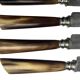 Six knives with steel blades and horn handles, Bonnaud Nancy, early 20th century.
