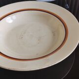 6 old plates mismatched geometric patterns Moulin des Loups, St Amand