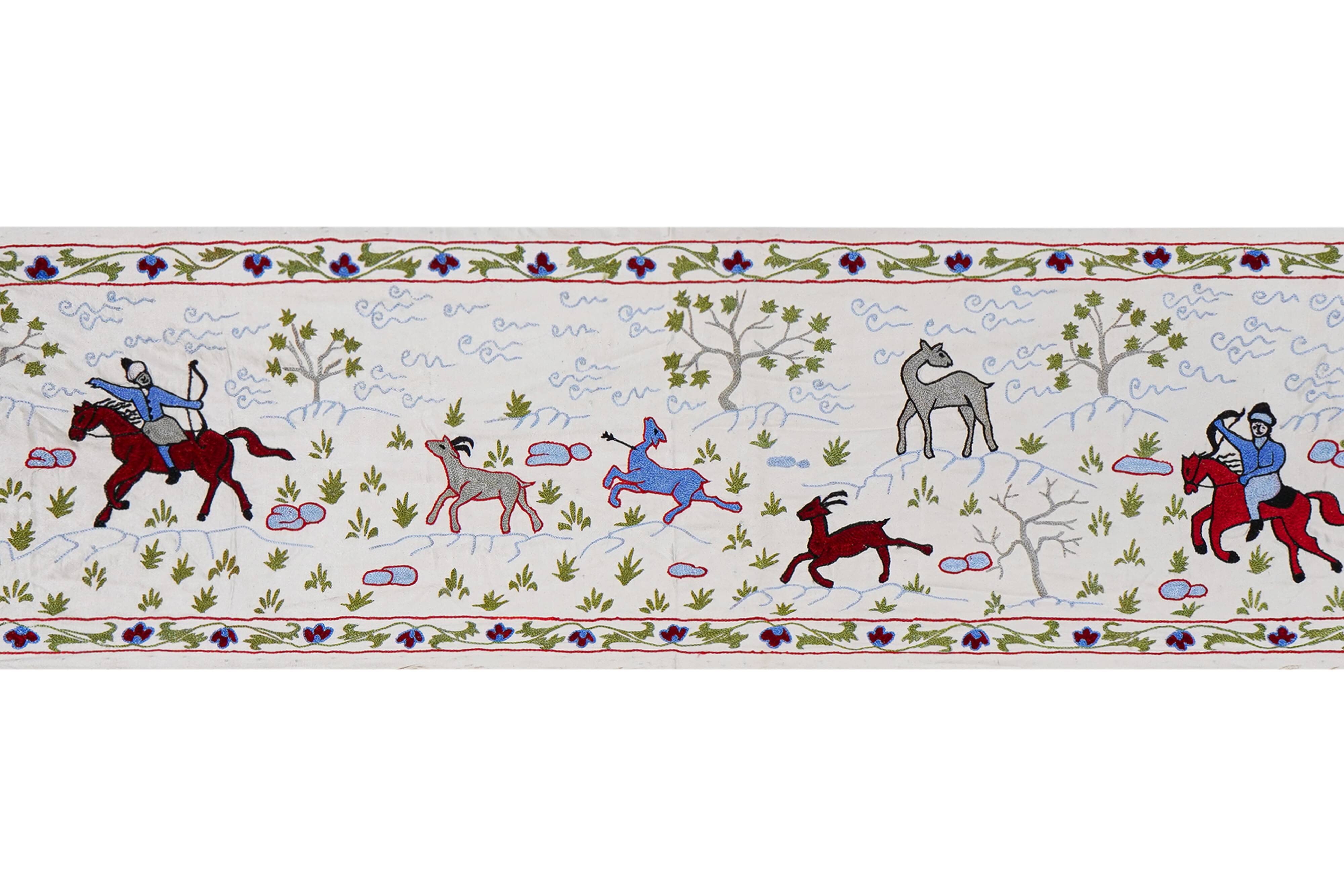 Hand-knotted rug, vintage Turkish rug 50x186 cm