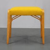 1960s Wooden Restored Stool ,Czechoslovakia