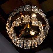 Lustre Kinkeldey 2 niveaux cristaux Allemagne 1970