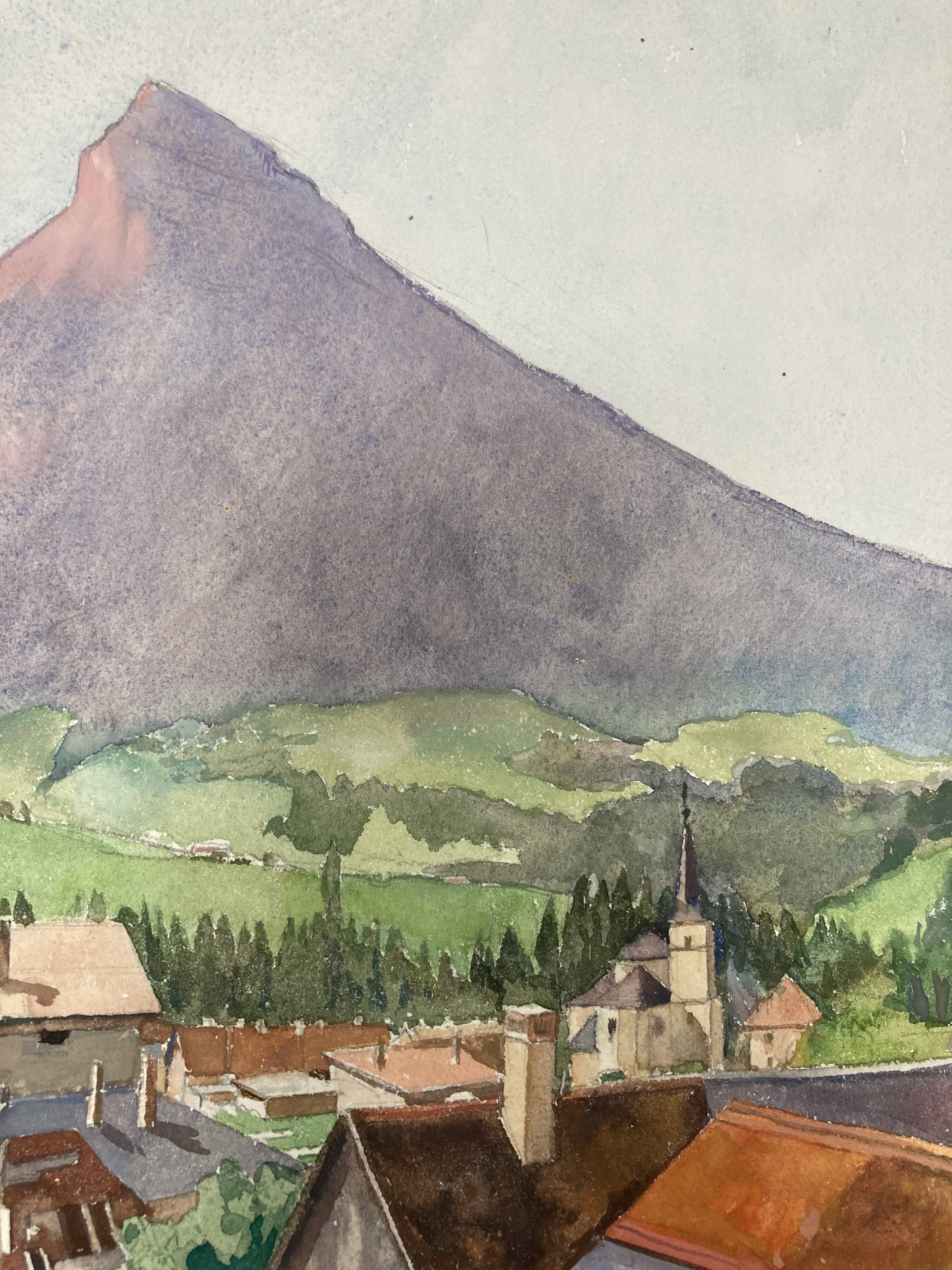 Watercolor mountain landscape