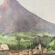 Watercolor mountain landscape