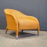 Antonio Citterio braided leather armchair, 1980s