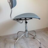 Chaise pivotante en métal chromé style industriel / vintage années 50-60