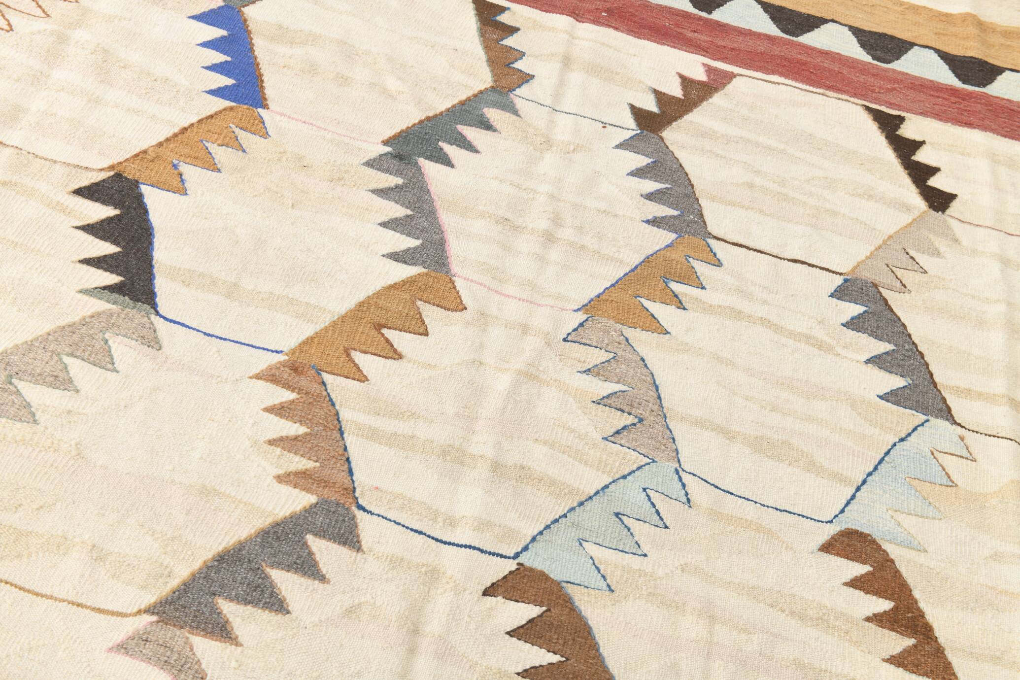 Turkish Mid Century Modern Vintage Kilim Rug, 268x356Cm