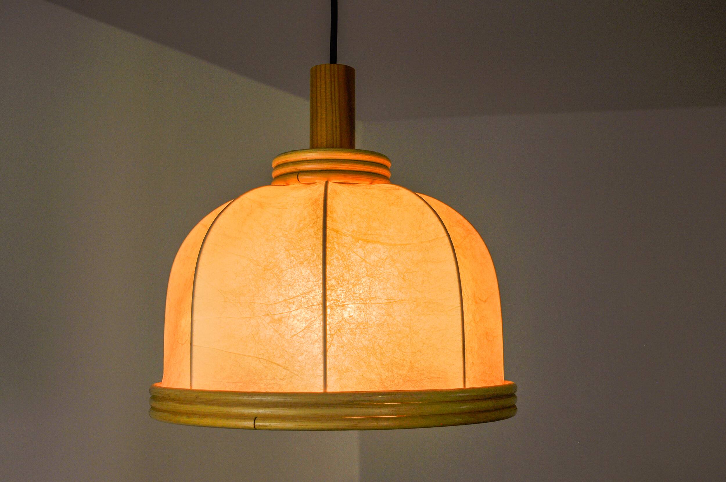"Cocoon" suspension, resin and pine, Italy, 1970