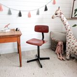 Mid Century Chaise d'école Chaise d'enfant Bois Métal Vintage Rétro Chambre d'enfant Pied Skandi Sca