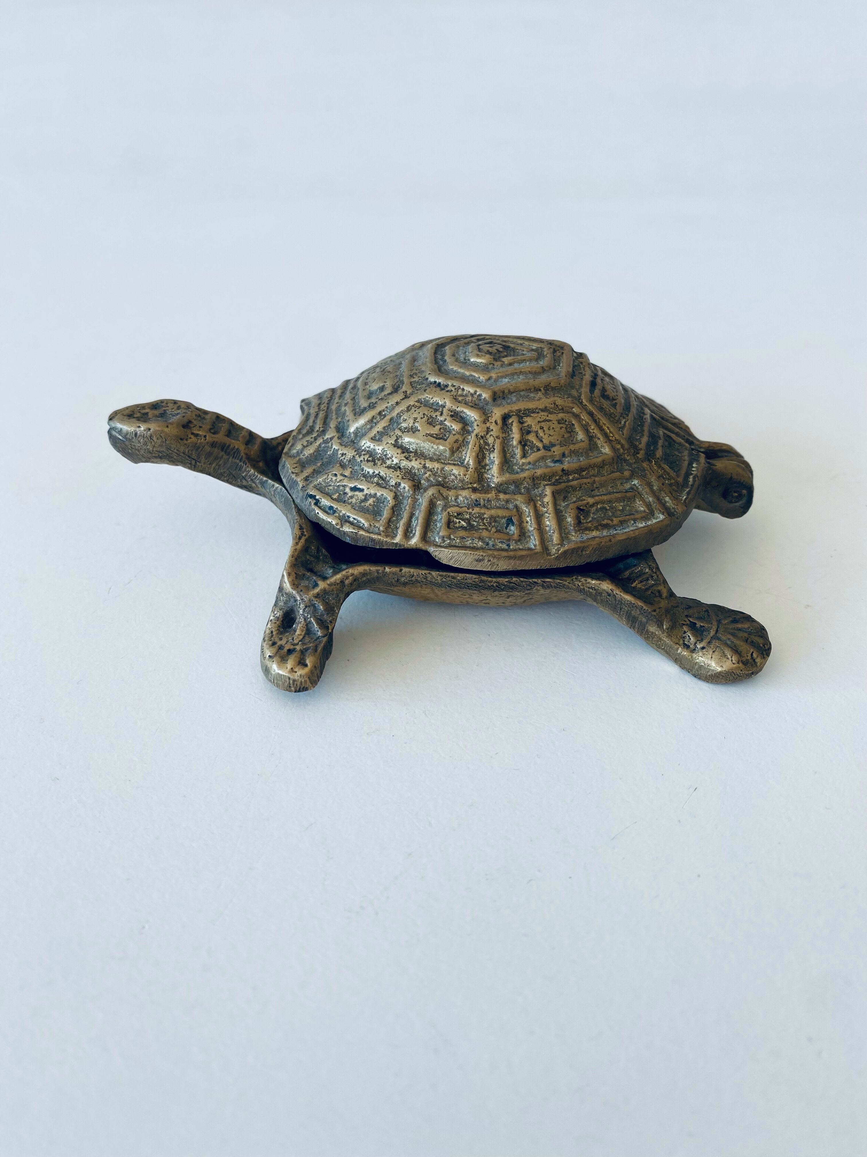 Brass turtle ashtray