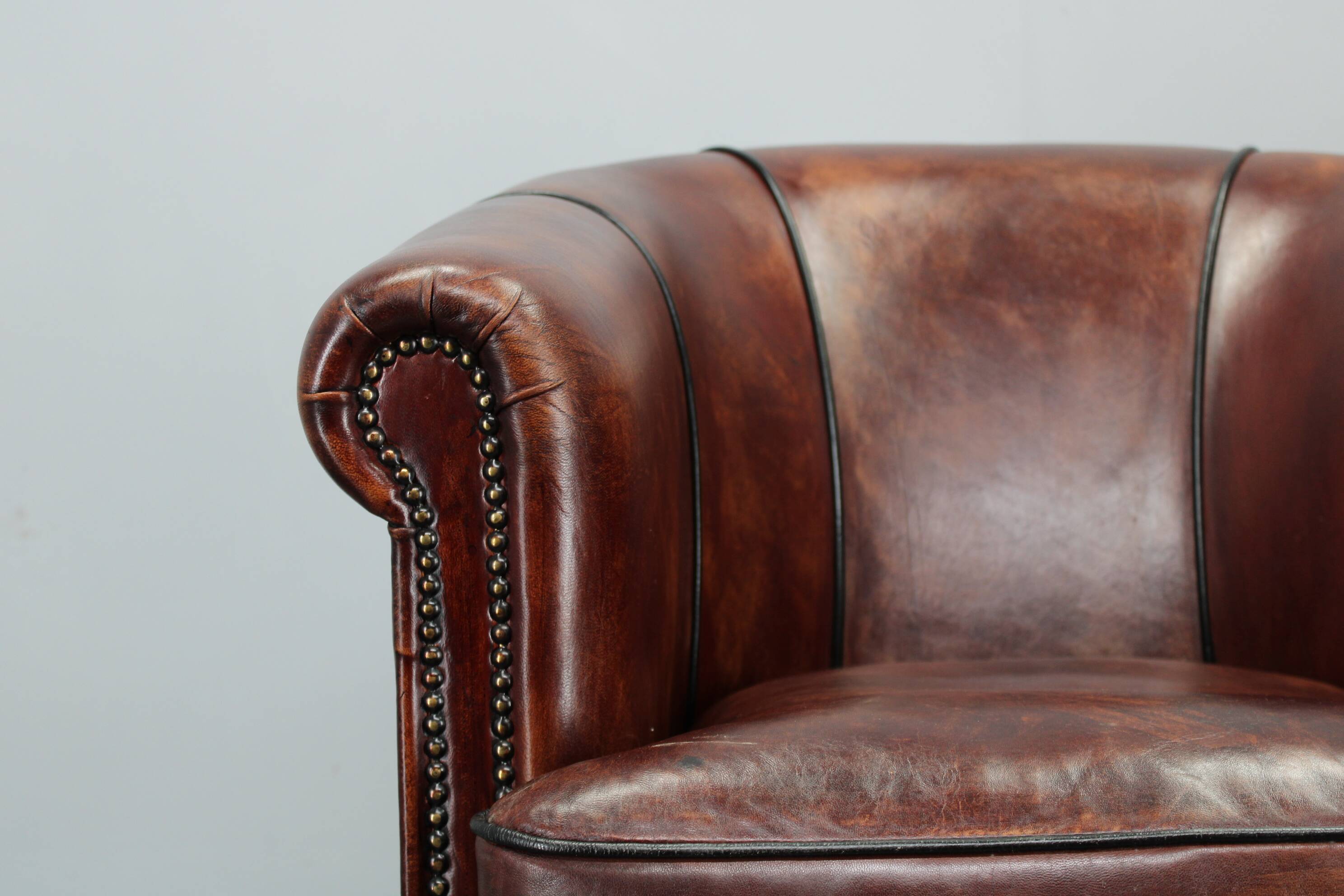 Fauteuil en cuir vintage, Tchécoslovaquie