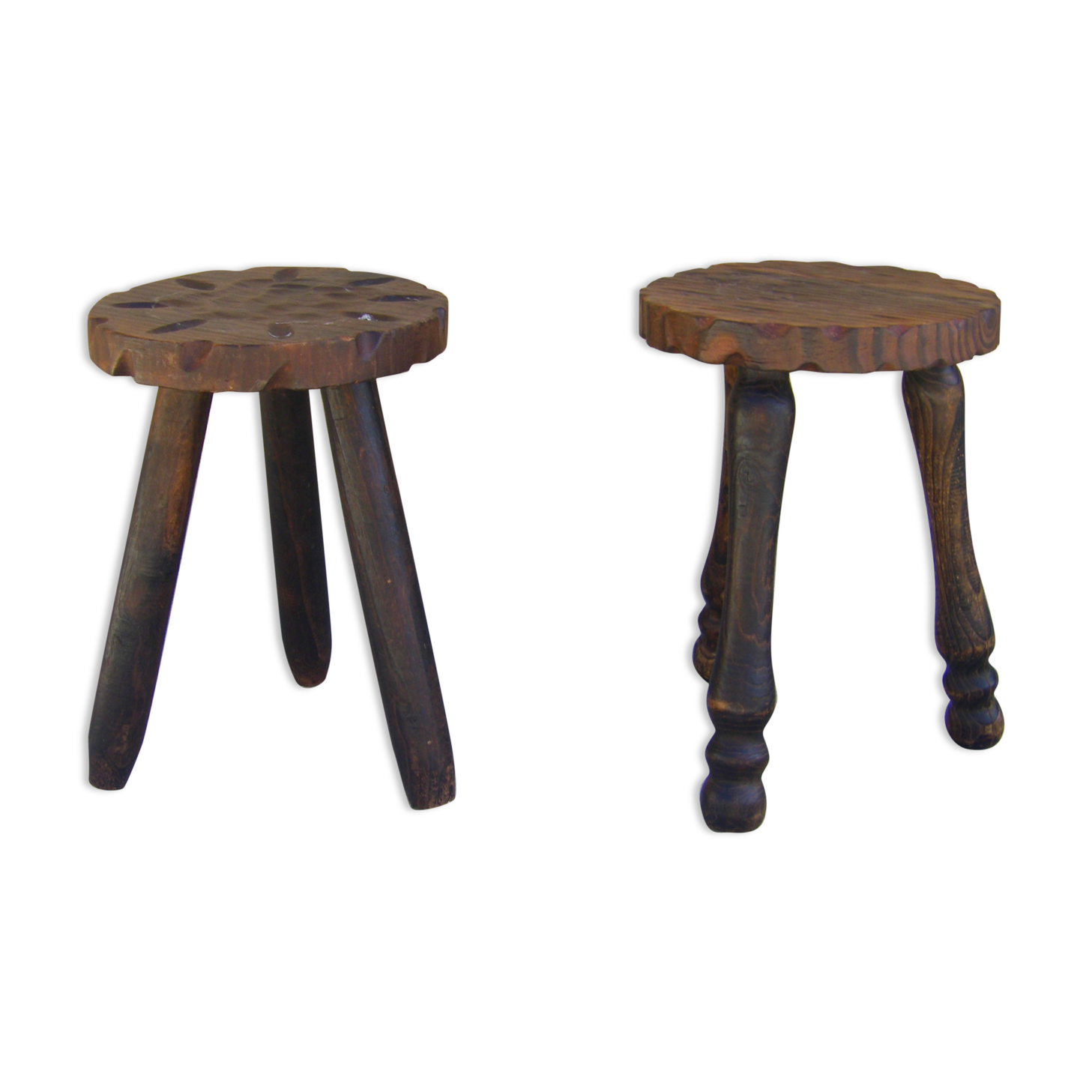 Pair of vintage low stools