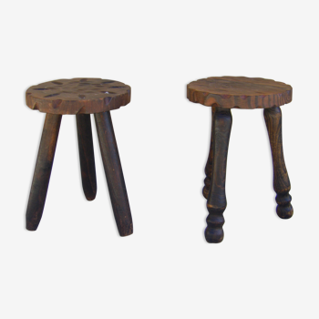 Pair of vintage low stools