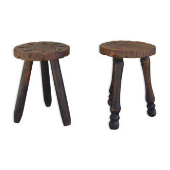 Pair of vintage low stools