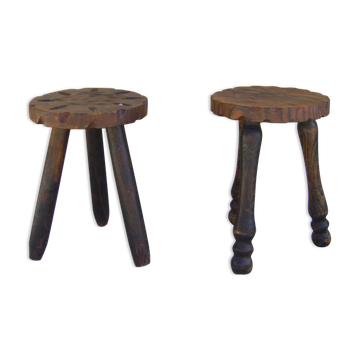 Pair of vintage low stools