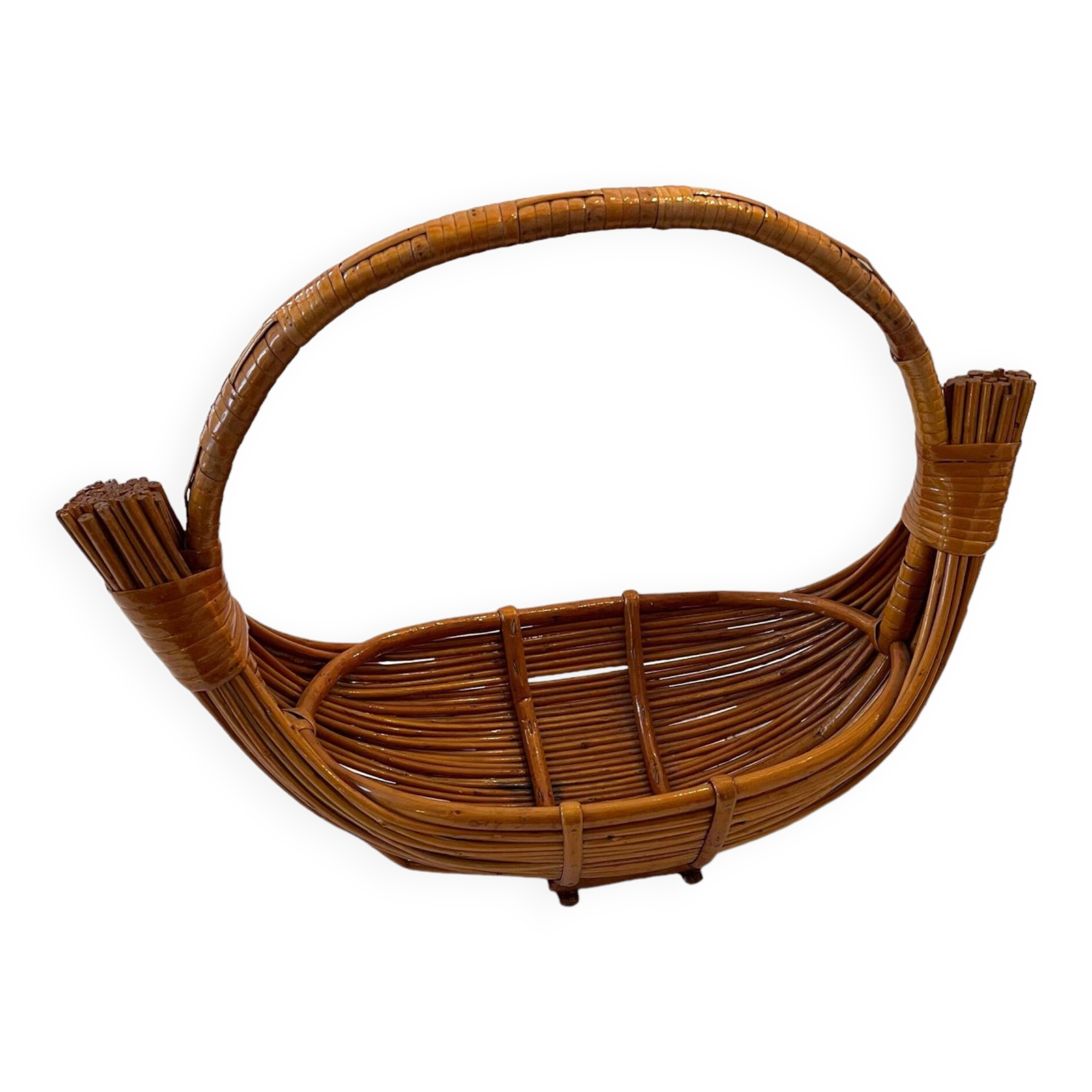 Large rattan/wicker fruit bowl, 1950 design