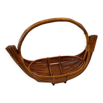 Large rattan/wicker fruit bowl, 1950 design