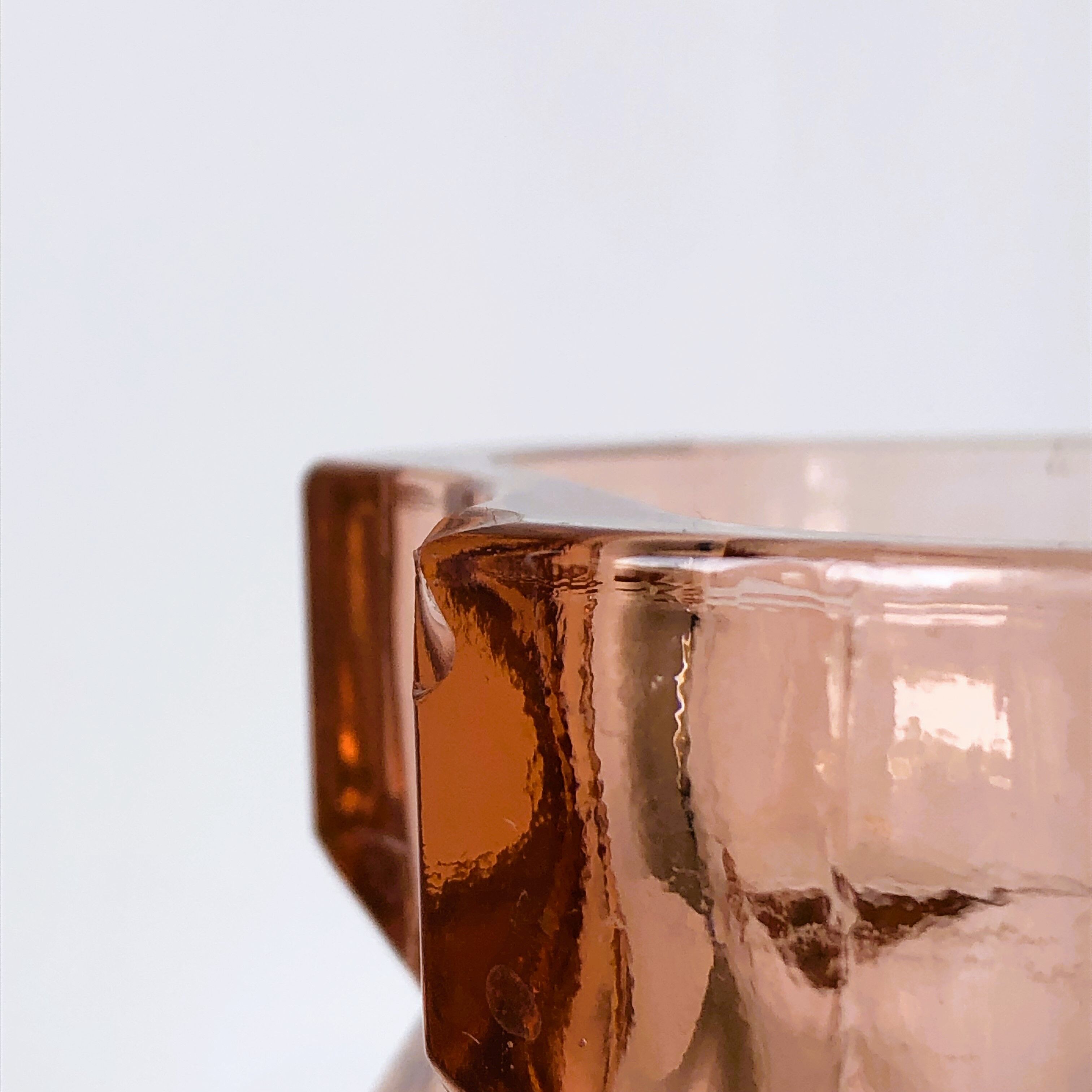 Thick pink glass vase, Windsor Rosaline Luminarc model