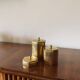 Set of 3 solid Brass boxes , De Falco Italy 1970s
