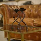 Pair of wrought iron candlesticks by Charles Piguet 1940s