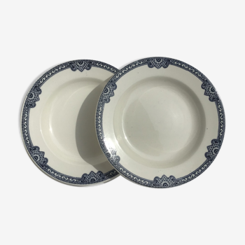 2 flat plates iron earth salins navy blue jumièges