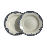 2 flat plates iron earth salins navy blue jumièges