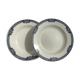 2 assiettes plates terre de fer salins jumièges bleu marine