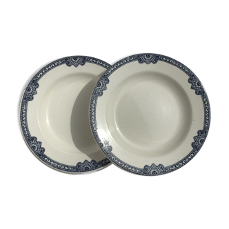 2 flat plates iron earth salins navy blue jumièges
