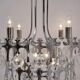 Sciolari chandelier `Ovali` 12 lights, silver with optical crystals, 1970`s ca, Italian, Rewired