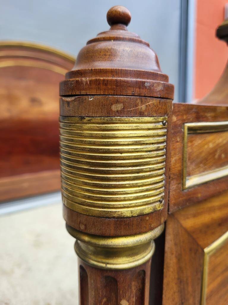 Napoleon bed in mahogany and gilded brass, Empire style
