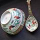 Large soup plate, bowl, salad bowl and ladle in Macao porcelain (19