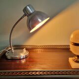 Polished aluminum desk lamp from the 1950s