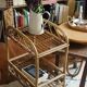 Vintage rattan trolley on wheels